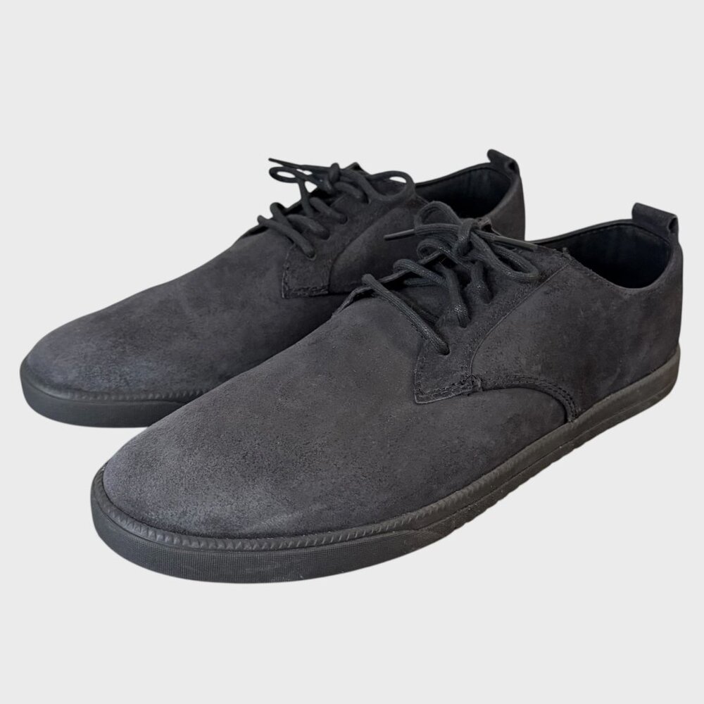 Clae Ellington Black Waxed Suede Derby Shoes Sneakers Men's Size 8.5 Casual NEW
